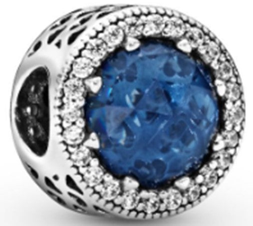 Ragazza Studio Sparkling Dark Blue Charm in 925 Sterling Silver