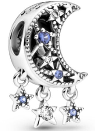 Ragazza Studio Star & Crescent Moon Charm in 925 Sterling Silver