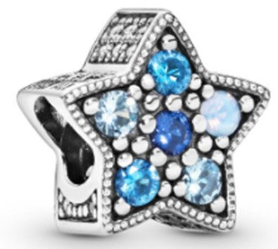 Ragazza Studio Star Charm in 925 Sterling Silver - Blue