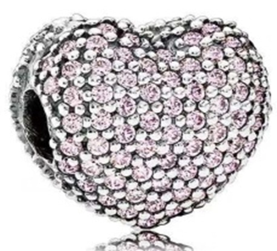 Ragazza Studio Women's Heart Clip in 925 Sterling Silver - Pink