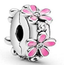 Ragazza Studio Women's Daisy Flower Clip in 925 Sterling Silver - Pink