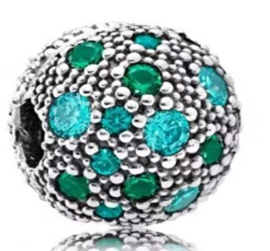 Ragazza Studio Women's Cosmic Stars Clip in 925 Sterling Silver - Green/Teal