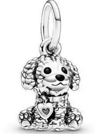 Ragazza Studio Poodle Puppy Dog Charm in 925 Sterling Silver