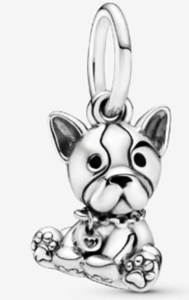 Charm colgante de cachorro de bulldog francés en plata de ley 925 de Ragazza Studio