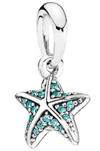 Ragazza Studio Tropical Starfish Charm in 925 Sterling Silver - Green