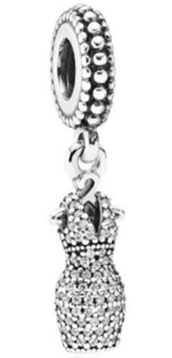 Ragazza Studio Dazzling Dress Dangle Charm in 925 Sterling Silver