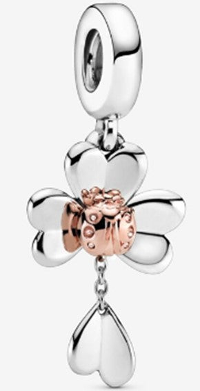 Ragazza Studio Tree Flower Ladybird Dangle Charm in 925 Sterling Silver