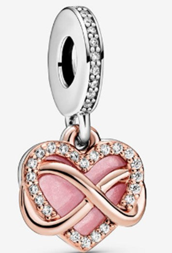 Ragazza Studio Infinity Heart Dangle Charm in 925 Sterling Silver