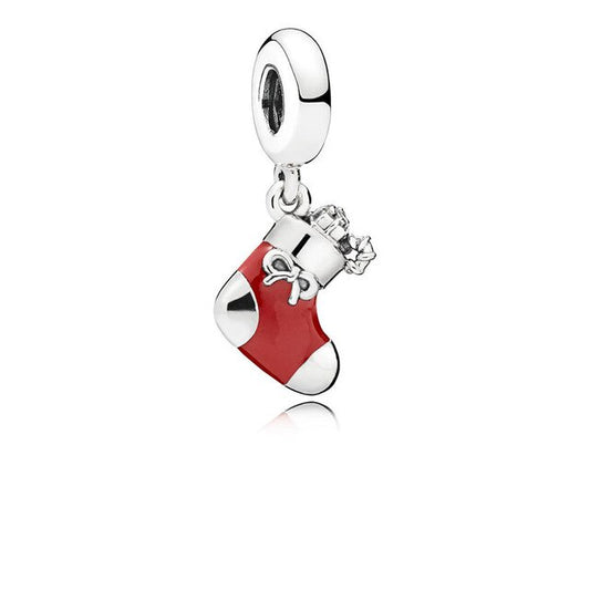 Ragazza Studio Festive Stocking Dangle Charm in 925 Sterling Silver