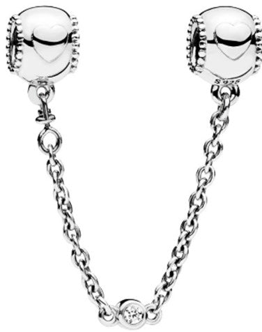 Ragazza Studio Embossed Heart Safety Chain in 925 Sterling Silver