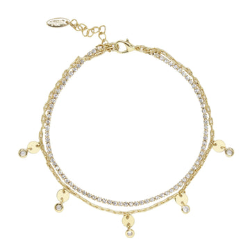 Ettika Women's Giovanna Layered Anklet in Metal