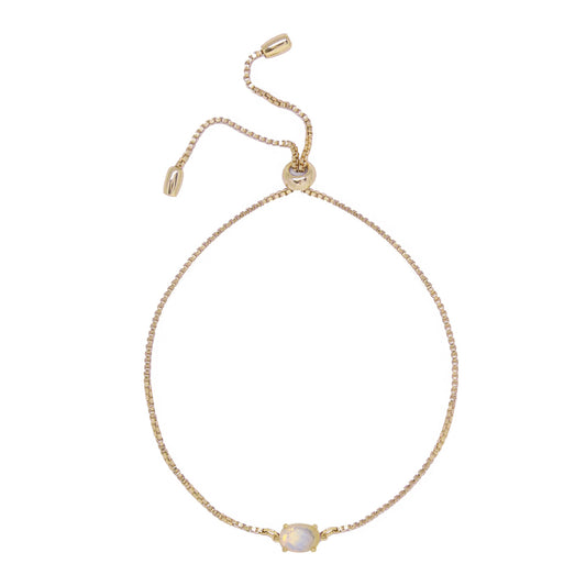 Pulsera de cadena ajustable de oro y ópalo para mujer Charged