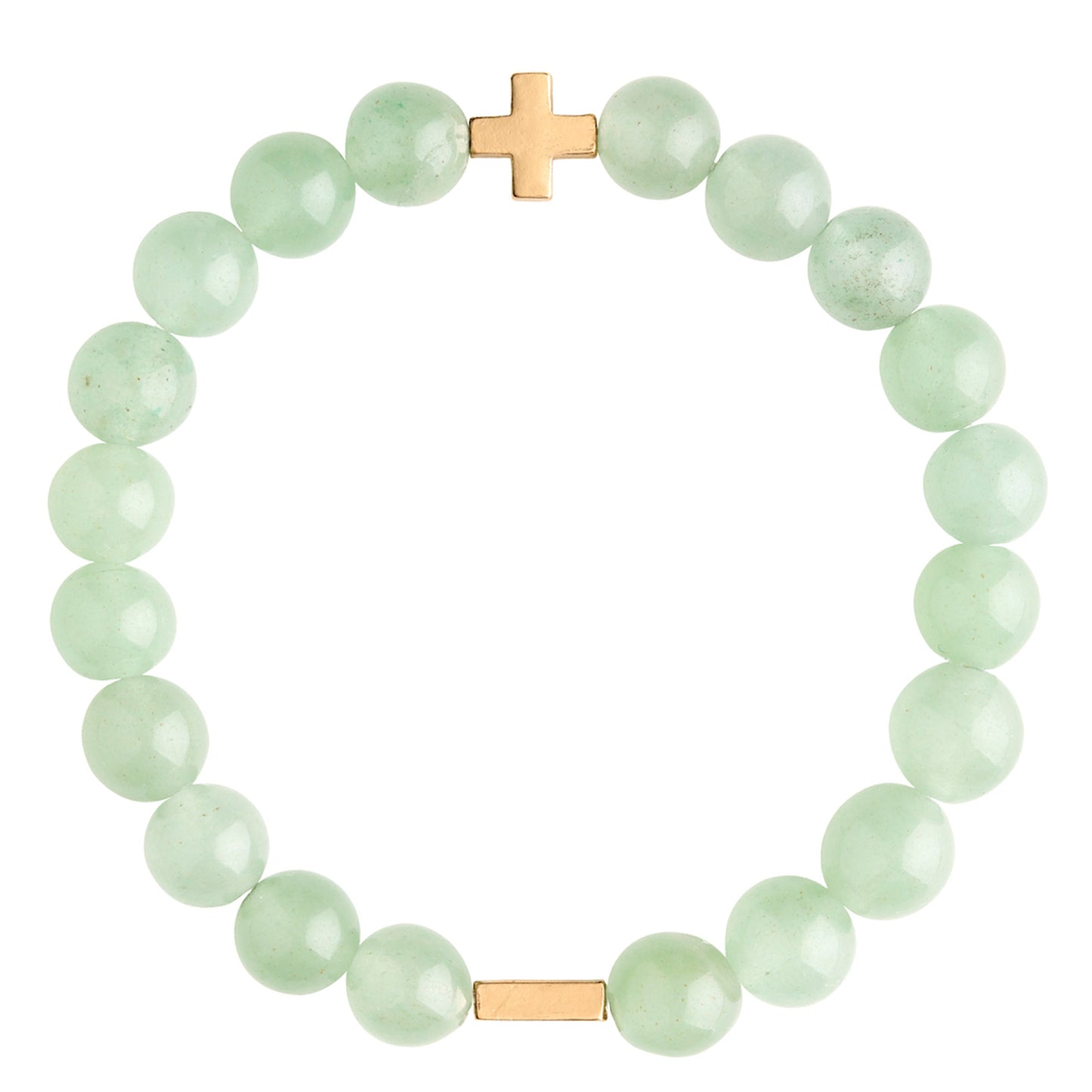 Charged Women's Aventurine & Gold Elastic Bracelet - Small/Medium