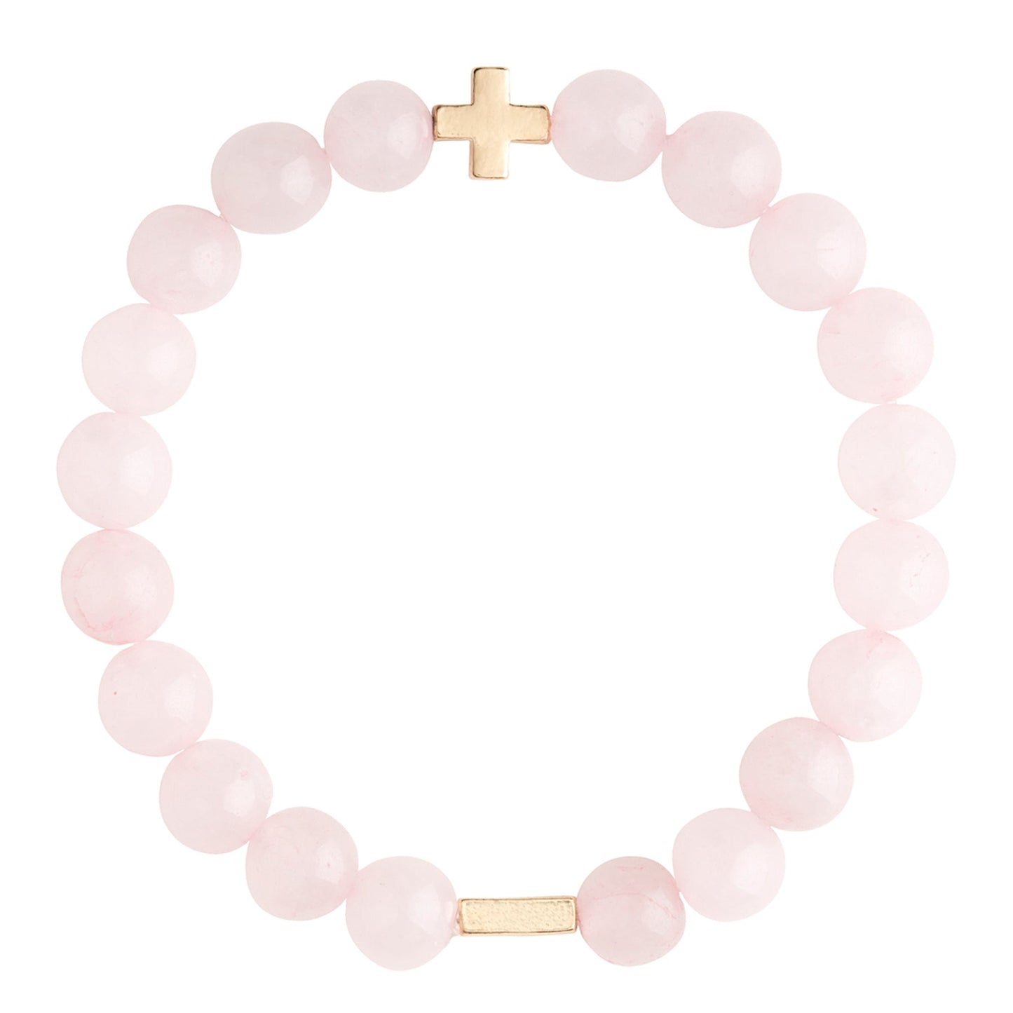 Pulsera elástica de oro y cuarzo rosa para mujer Charged (talla pequeña/mediana)