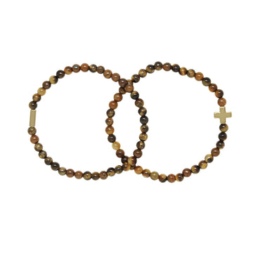 Charged Women's Gold Elastic Bracelet (Set of 2)