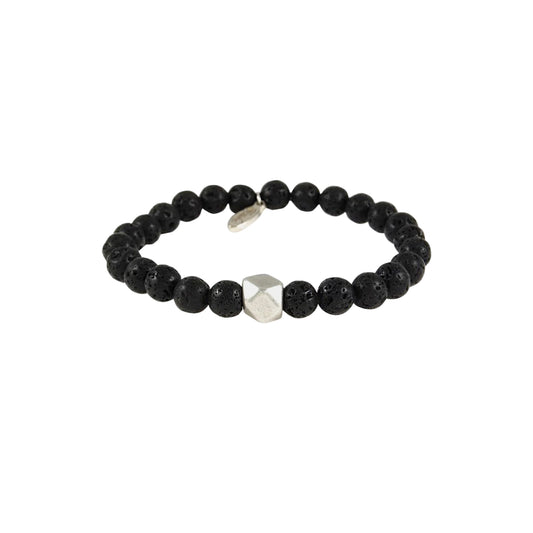 Mr. Ettika MB215ONXS Men's Onyx Stretch Bracelet