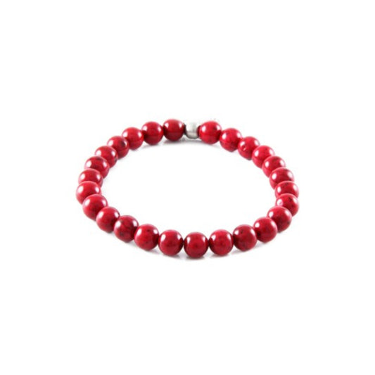 Mr. Ettika Men's Jade Bead Red Bracelet