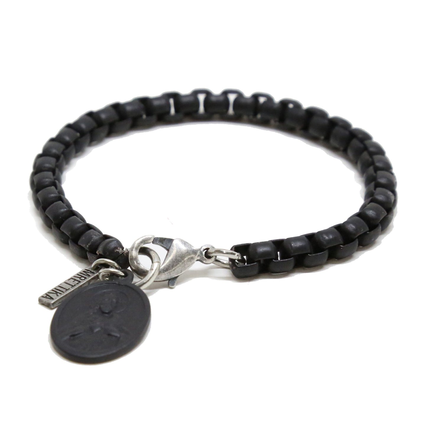 Mr. Ettika Madonna Charm Black Bracelet