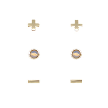 Charged Women's in 18K Gold Plated over Metal (Set of 3)