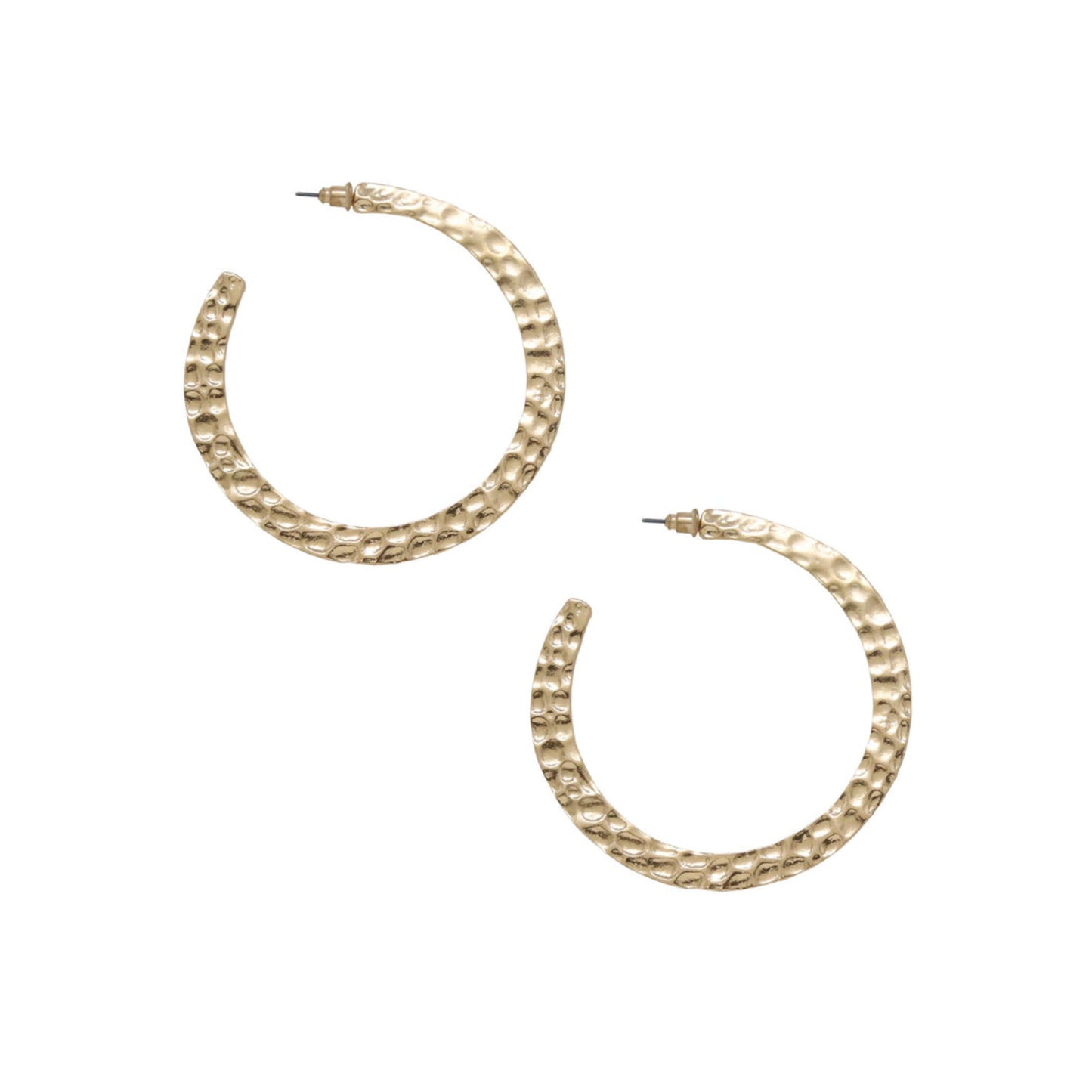 Ettika Women's Hammered 18k Gold Plated Hoop Earrings