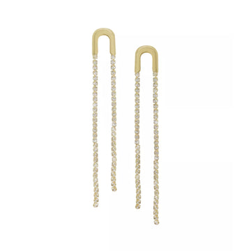Ettika Women's Double Crystal Chain Drop in 18k Gold Plated over Metal