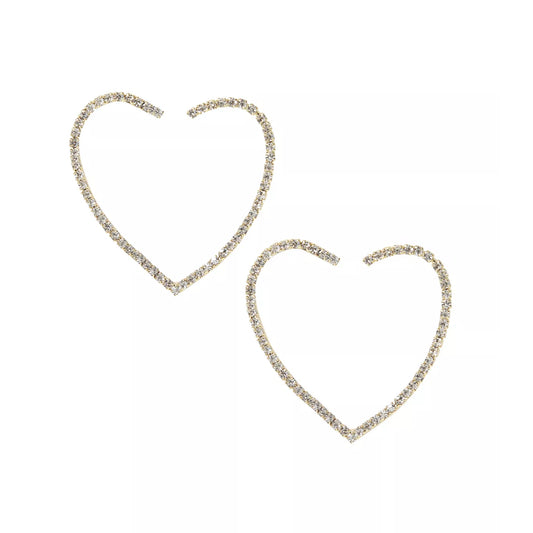 Aros de cristal chapados en oro de 18 k Open Your Heart para mujer de Ettika