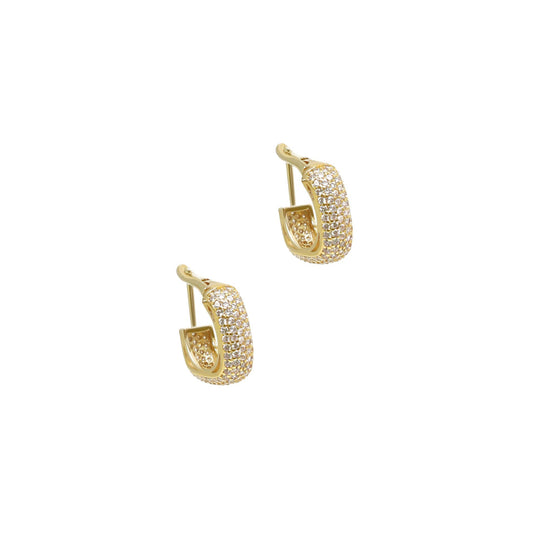 Ettika Women's Little Reminders Crystal 18k Gold Plated Mini Hoop Earrings