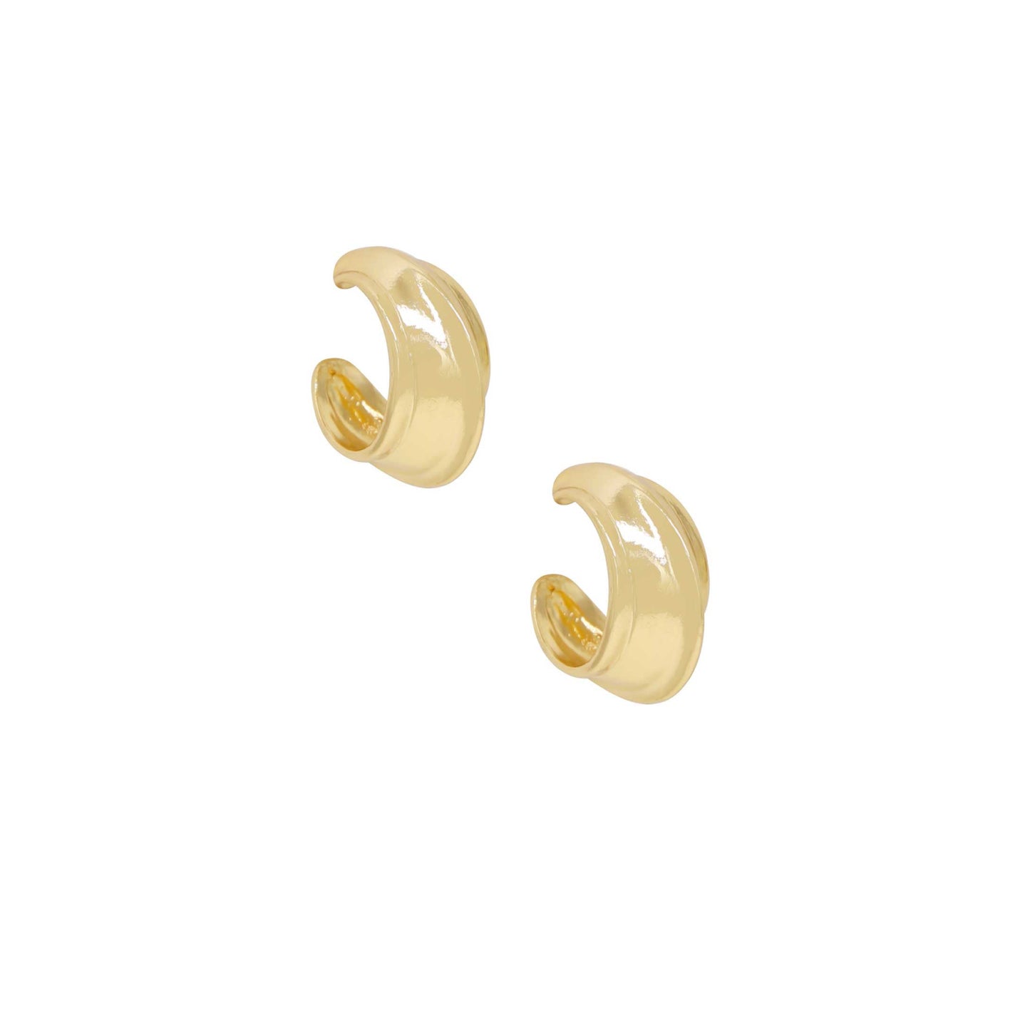 Ettika Women's Simple Crescent 18k Gold Plated Earrings