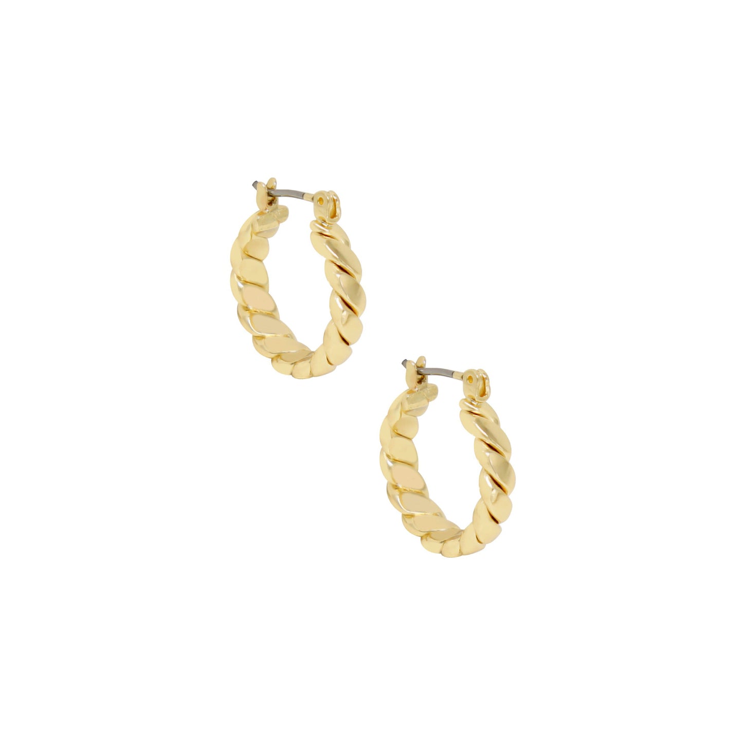 Ettika Women's Textured 18k Gold Plated Mini Hoop Earrings