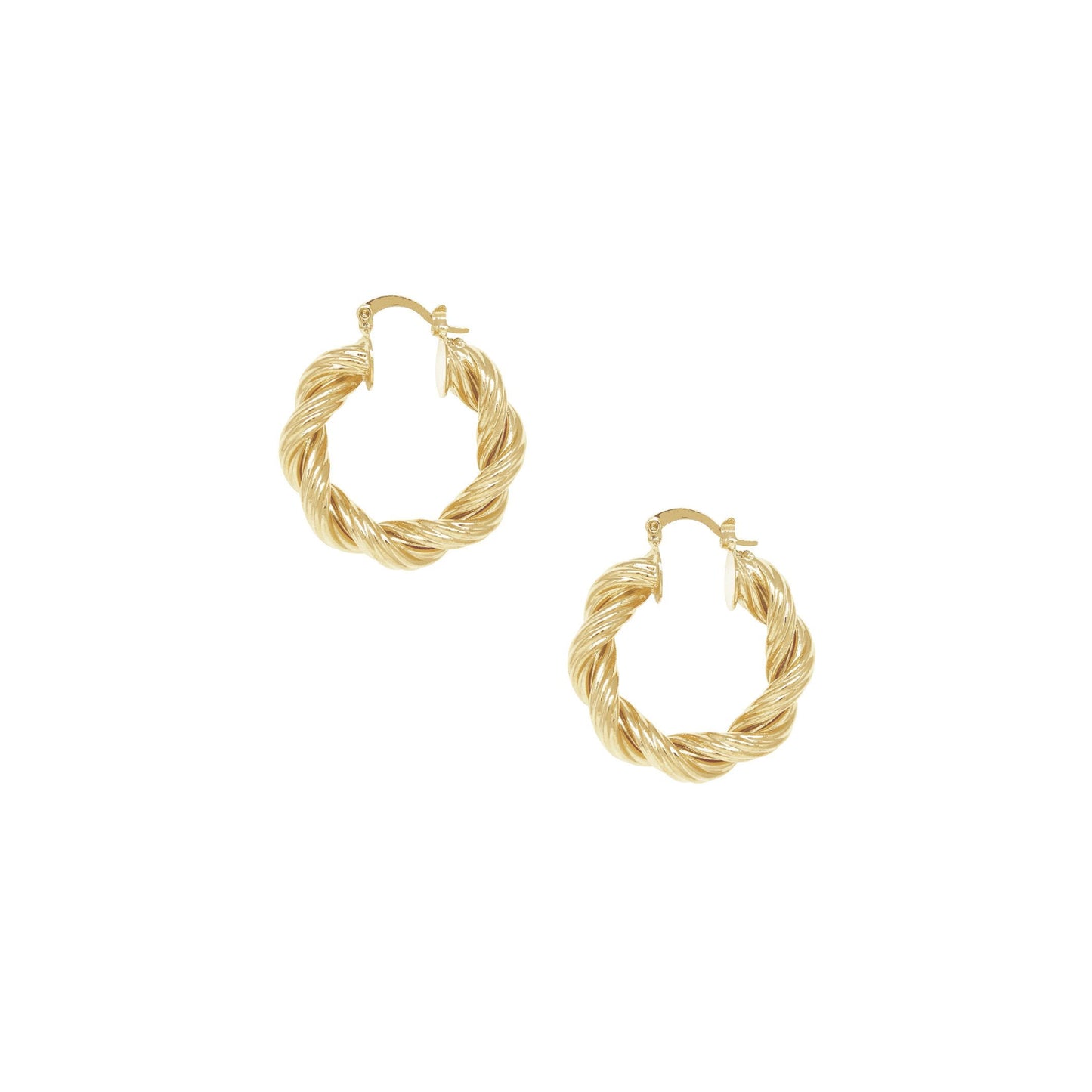 Ettika Women's Modern Day 18k Gold Plated Twist Hoop Earrings