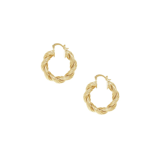 Ettika Women's Modern Day 18k Gold Plated Twist Hoop Earrings