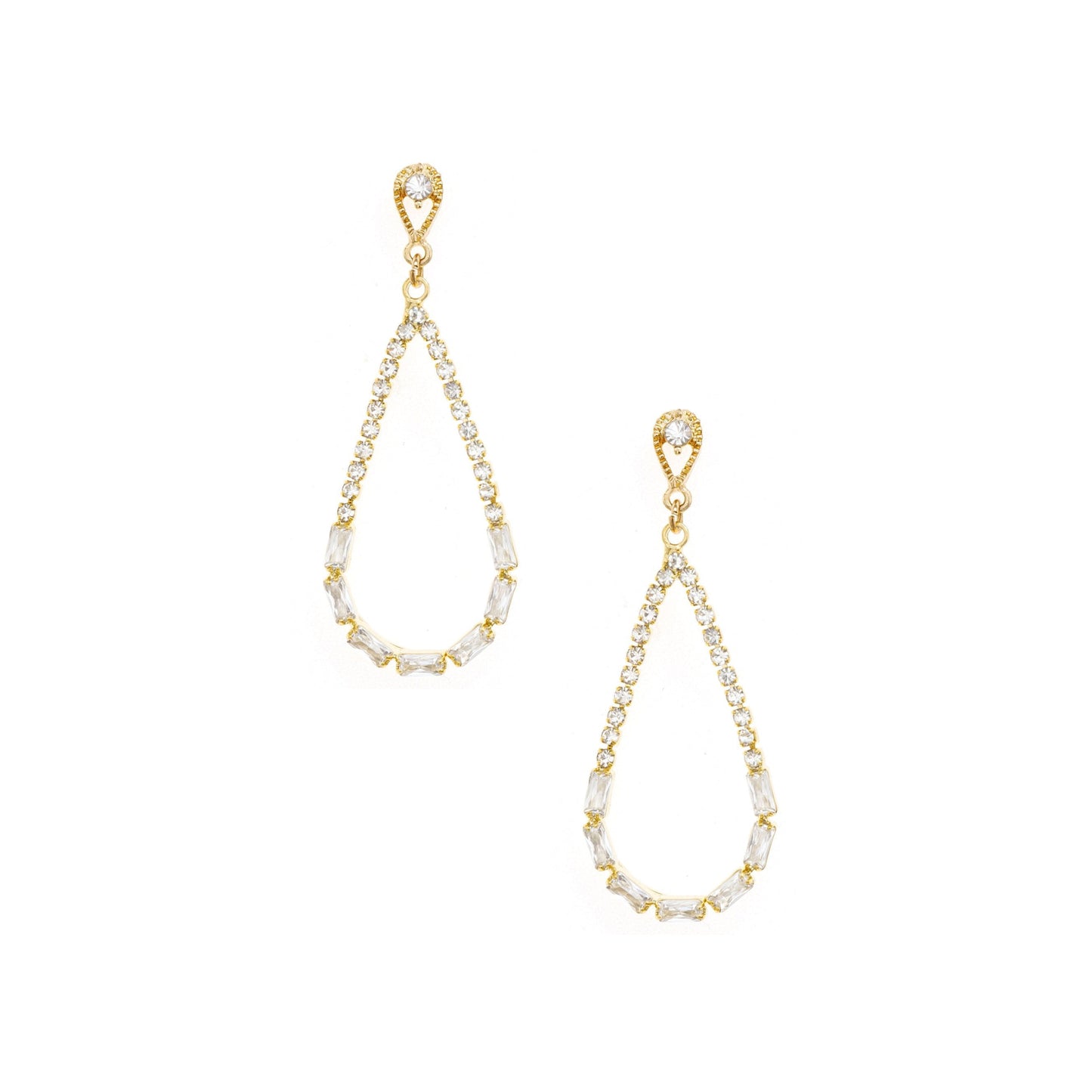 Ettika Women's Angels City Drop Crystal 18k Gold Plated Earrings