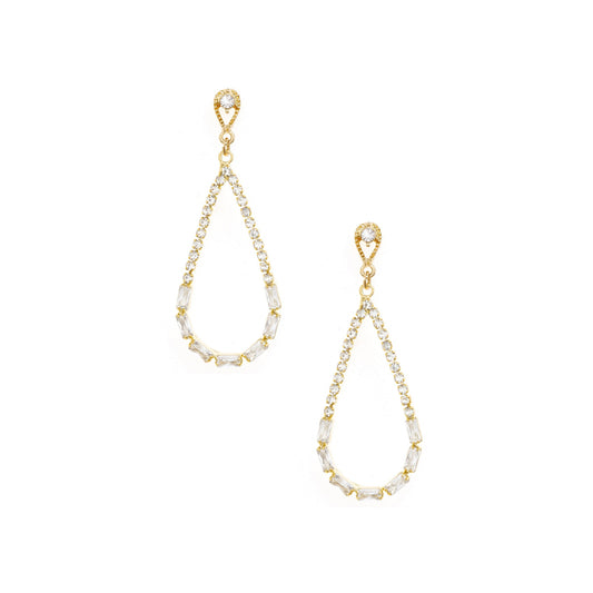 Ettika Women's Angels City Drop Crystal 18k Gold Plated Earrings