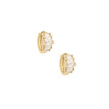 Ettika Women's Diamond Shine Crystal Mini Hoop Earrings in 18K Gold Plated over Brass