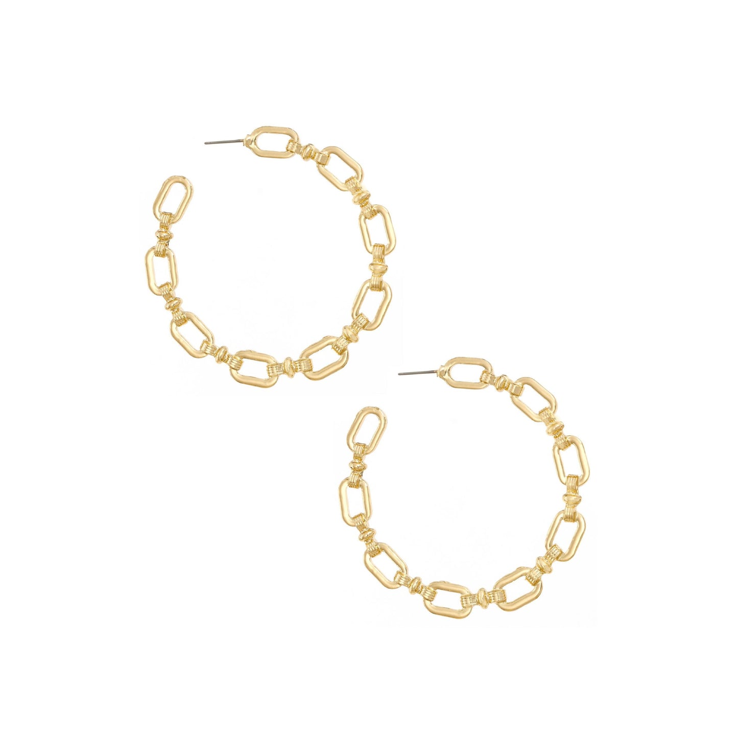 Ettika Women's Geometry 18k Gold Plated Hoop Earrings