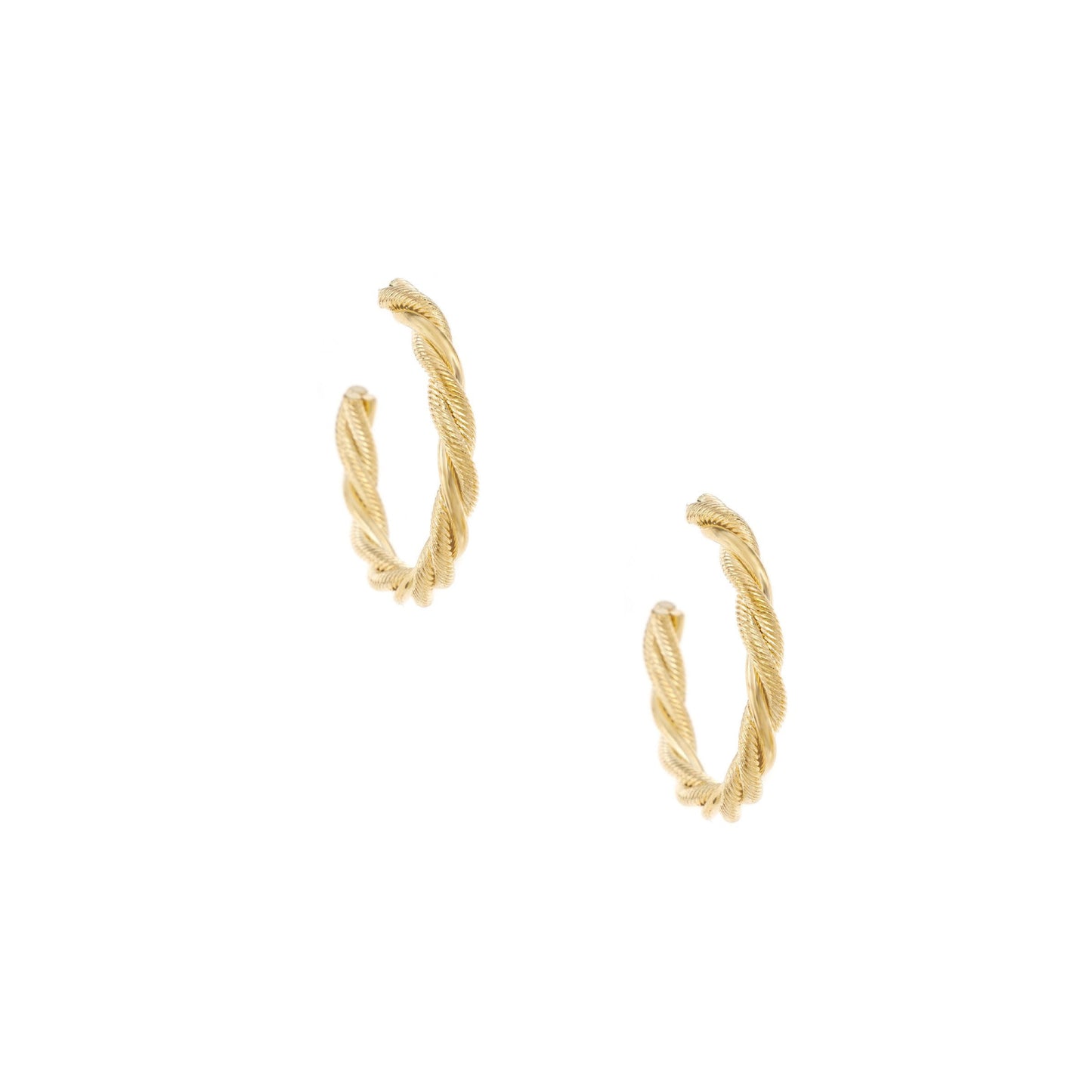 Pendientes de aro chapados en oro de 18 k Spun Strands para mujer de Ettika