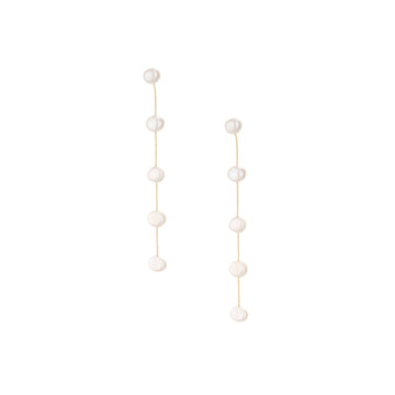 Ettika Women's Dripping Drop Earrings White Pearl with 18K Gold Plated over Brass