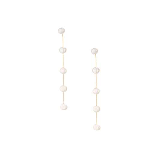 Ettika Women's Dripping White Pearl with 18k Gold Plated Drop Earrings