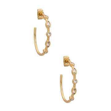 Ettika Crystal Queen Women's Hoops in 18K Gold Plated over Metal