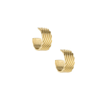 Ettika Rigged Lines Women's Hoop Earrings in 18K Gold