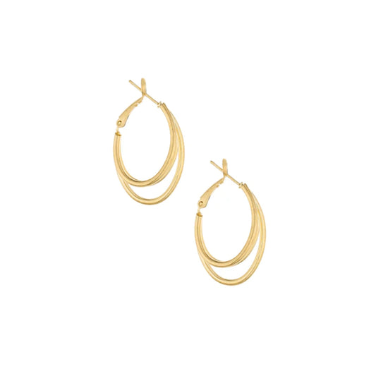 Ettika Helena Women's 18k Gold Plated Hoop Earrings