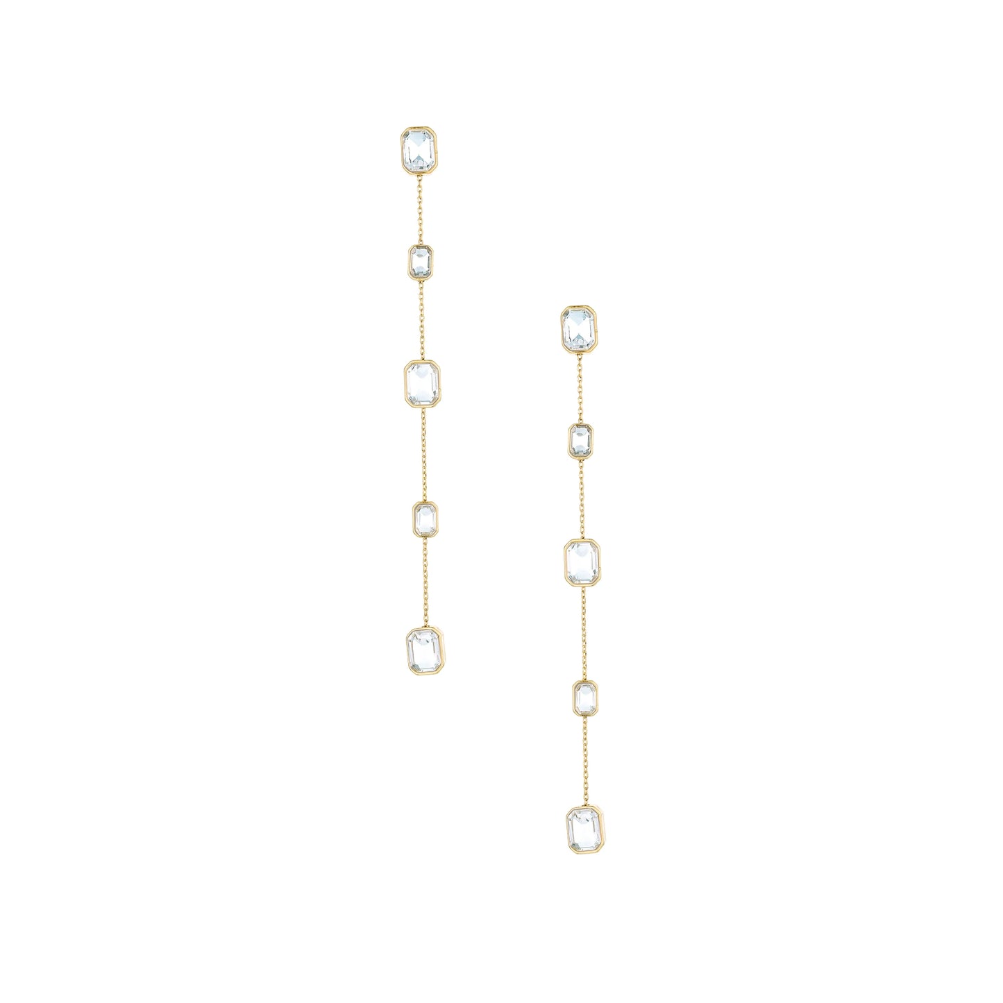 Ettika Iconic Clear Crystal Women's 18k Gold Plated Dangle Earrings