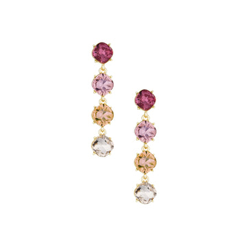 Ettika Four The Money Pink Mixed Crystal Women's in 18k Gold Plated over Metal
