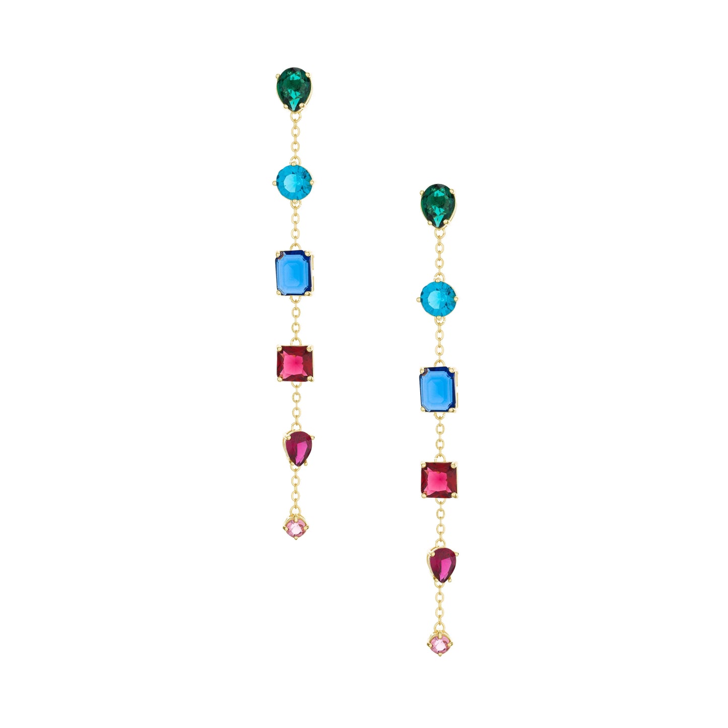 Ettika Rainbow Crystal Candy Women's 18k Gold Plated Drop Earrings