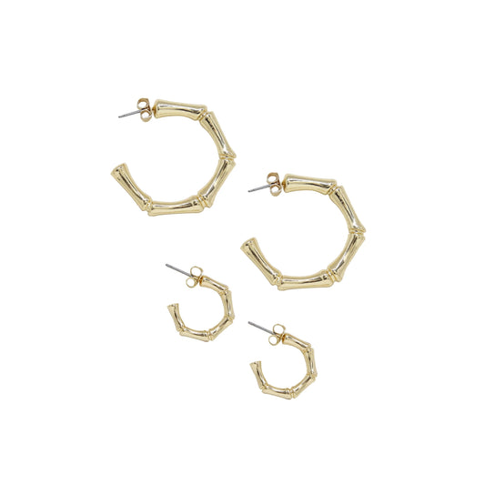 Ettika Women's 18k Gold Reign Hoop Earring Set