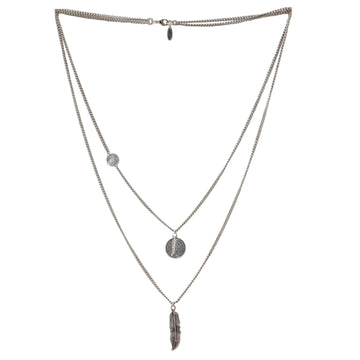 Mr. Ettika Double Layered Charm Necklace in Metal