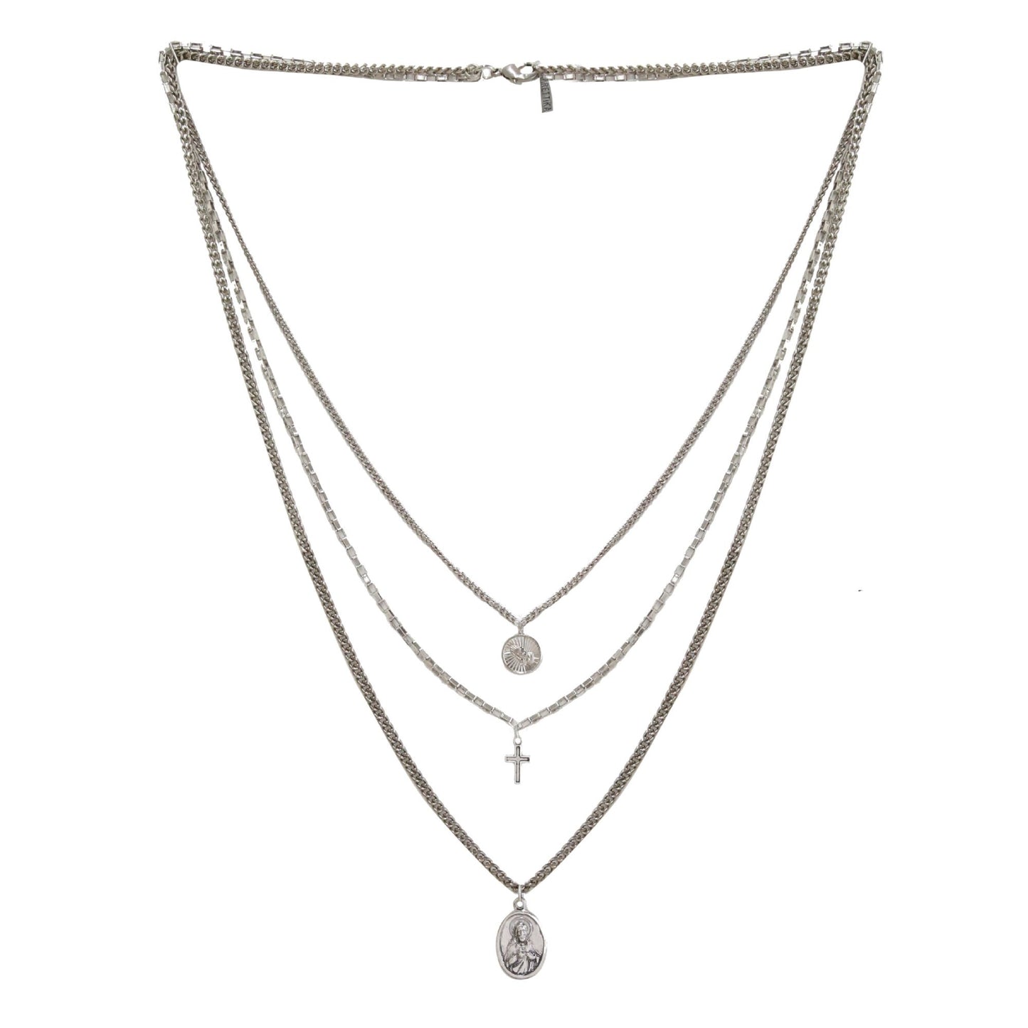 Mr. Ettika Triple Layered Chain Necklace