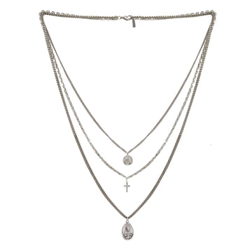 Mr. Ettika Triple Layered Chain Necklace in Metal