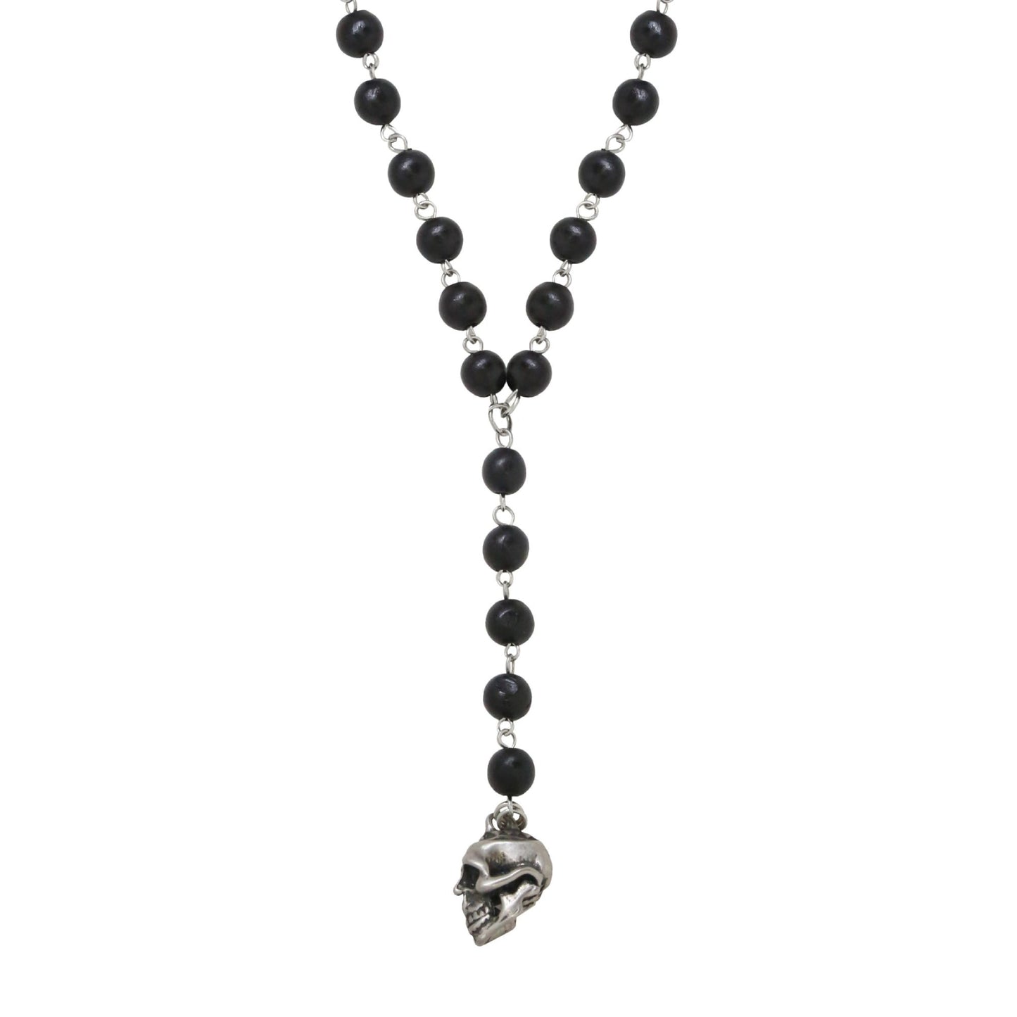 Mr. Ettika Onyx Beaded Neck with Skull Pendant