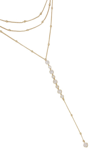 Ettika Bali Dreams Crystal Laraiat Necklace in 18K Gold Plated over Metal